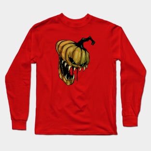 Scary horror Pumpkin face Halloween one Long Sleeve T-Shirt